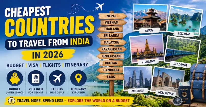 cheapest country to travel from india